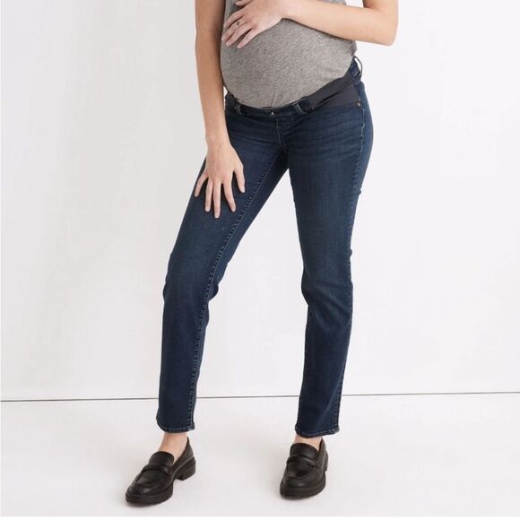 Madewell- Maternity Side-Panel Pull On Skinny Jeans in Dark Wash- Size 30 - Picture 1 of 11